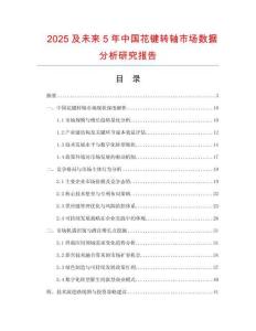 2025及未來5年中國花鍵轉(zhuǎn)軸市場數(shù)據(jù)分析研究報告