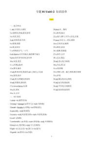 专题01 Unit1-2 知识清单（重点单词、词汇拓展、课文填空、重点短语、重点句子、语法、写作）（默写版）