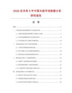 2026及未來5年中國光板市場數據分析研究報告