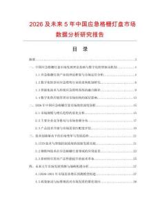 2026及未來(lái)5年中國(guó)應(yīng)急格柵燈盤市場(chǎng)數(shù)據(jù)分析研究報(bào)告
