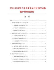 2025及未來(lái)5年中國(guó)電動(dòng)拉線狗市場(chǎng)數(shù)據(jù)分析研究報(bào)告
