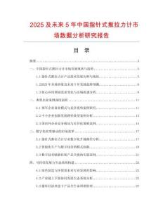2025及未來5年中國指針式推拉力計市場數據分析研究報告