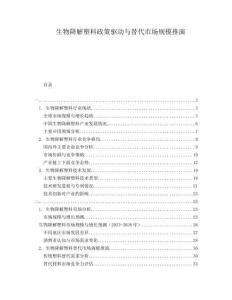 生物降解塑料政策驅(qū)動(dòng)與替代市場(chǎng)規(guī)模推演