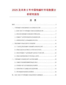 2025及未來5年中國鉤編針市場數(shù)據(jù)分析研究報(bào)告