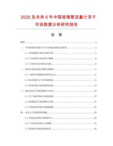 2025及未來5年中國玻璃管流量計浮子市場數據分析研究報告