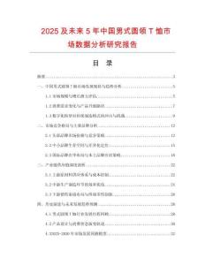 2025及未來(lái)5年中國(guó)男式圓領(lǐng)T恤市場(chǎng)數(shù)據(jù)分析研究報(bào)告