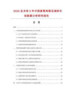 2025及未來5年中國香蔥雞蓉湯調料市場數據分析研究報告