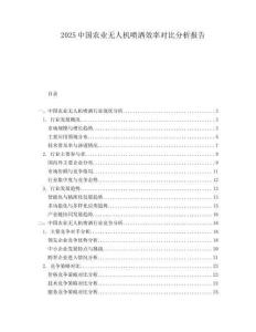 2025中國農(nóng)業(yè)無人機噴灑效率對比分析報告