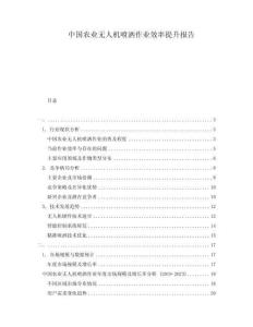 中國農(nóng)業(yè)無人機噴灑作業(yè)效率提升報告