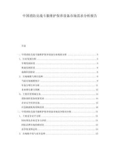 中國消防員戰(zhàn)斗服維護(hù)保養(yǎng)設(shè)備市場需求分析報(bào)告
