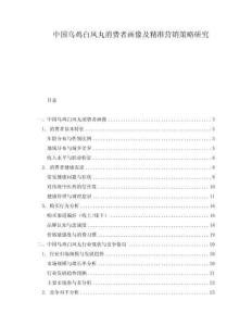 中國烏雞白鳳丸消費者畫像及精準營銷策略研究