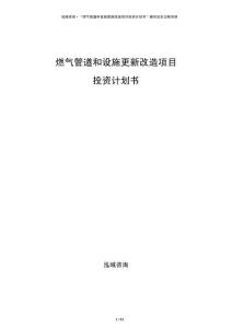 燃?xì)夤艿篮驮O(shè)施更新改造項(xiàng)目投資計(jì)劃書(shū)