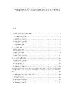 中國超高清視頻產業技術突破及應用前景分析報告