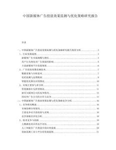 中國新媒體廣告投放效果監(jiān)測與優(yōu)化策略研究報告