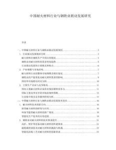 中國耐火材料行業(yè)與鋼鐵業(yè)聯(lián)動發(fā)展研究