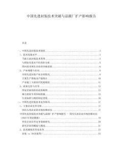 中國先進(jìn)封裝技術(shù)突破與晶圓廠擴(kuò)產(chǎn)影響報(bào)告