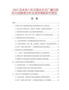2025及未來5年中國合并式廣播功放機市場數(shù)據(jù)分析及競爭策略研究報告