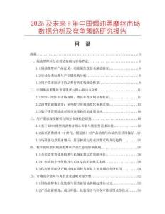 2025及未來5年中國焗油黑摩絲市場數據分析及競爭策略研究報告