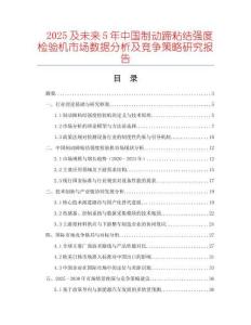2025及未來5年中國制動蹄粘結強度檢驗機市場數據分析及競爭策略研究報告