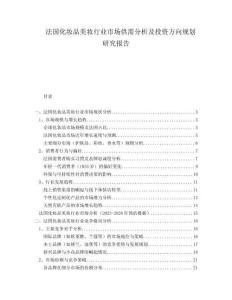 法國化妝品美妝行業市場供需分析及投資方向規劃研究報告