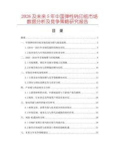 2026及未來5年中國彈性轉印紙市場數據分析及競爭策略研究報告