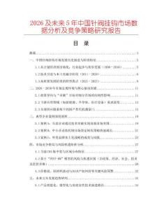 2026及未來5年中國針閥掛鉤市場數據分析及競爭策略研究報告