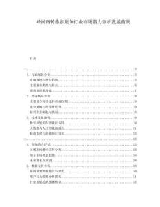 峰回路轉(zhuǎn)旅游服務(wù)行業(yè)市場潛力剖析發(fā)展前景