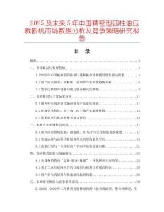 2025及未來5年中國精密型四柱油壓裁斷機市場數據分析及競爭策略研究報告