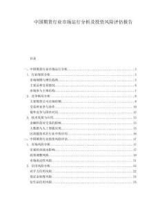 中國(guó)期貨行業(yè)市場(chǎng)運(yùn)行分析及投資風(fēng)險(xiǎn)評(píng)估報(bào)告