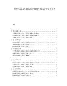 船舶壓載水處理系統密封部件腐蝕防護研究報告