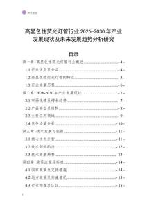 高顯色性熒光燈管行業(yè)2026-2030年產(chǎn)業(yè)發(fā)展現(xiàn)狀及未來發(fā)展趨勢分析研究