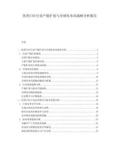 醫(yī)藥CXO行業(yè)產(chǎn)能擴張與全球化布局戰(zhàn)略分析報告