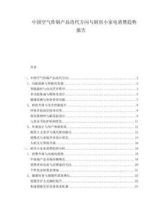 中國空氣炸鍋產(chǎn)品迭代方向與廚房小家電消費(fèi)趨勢(shì)報(bào)告