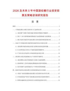 2026及未來5年中國滾紋模行業(yè)投資前景及策略咨詢研究報告