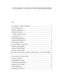 中國(guó)文化娛樂產(chǎn)業(yè)資本運(yùn)作分析及新商業(yè)模式探索