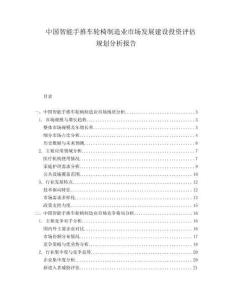 中國(guó)智能手推車輪椅制造業(yè)市場(chǎng)發(fā)展建設(shè)投資評(píng)估規(guī)劃分析報(bào)告