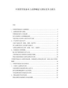 中國滑雪裝備本土品牌崛起與國際競爭力報告