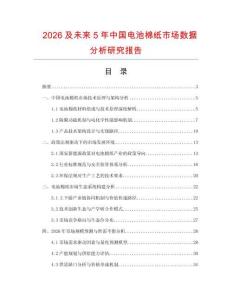 2026及未來(lái)5年中國(guó)電池棉紙市場(chǎng)數(shù)據(jù)分析研究報(bào)告