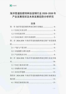 海洋管道防腐特種涂層鋼行業(yè)2026-2030年產(chǎn)業(yè)發(fā)展現(xiàn)狀及未來發(fā)展趨勢分析研究