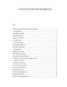 中國家電行業區域市場差異化戰略分析