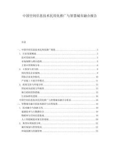 中國空間信息技術(shù)民用化推廣與智慧城市融合報告