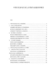 中國白色家電行業(yè)人才需求與技能培養(yǎng)報(bào)告