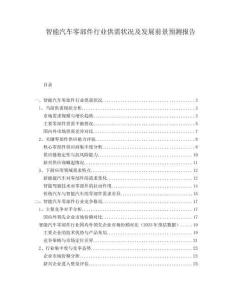 智能汽車零部件行業(yè)供需狀況及發(fā)展前景預(yù)測報告