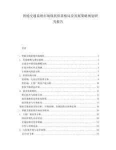 智能交通系統市場現狀供需格局及發展策略規劃研究報告