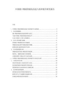 中國港口物流智能化改造與效率提升研究報告