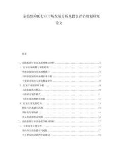 雜技驚險的行業(yè)市場發(fā)展分析及投資評估規(guī)劃研究論文