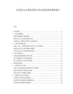 企業(yè)級SaaS服務垂直行業(yè)定制化需求調研報告