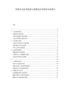 智慧農業技術集成與規模化應用投資分析報告