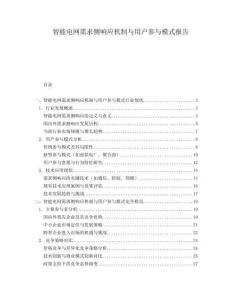 智能電網需求側響應機制與用戶參與模式報告
