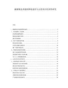 碳捕集技術能耗降低途徑與示范項目經濟性研究